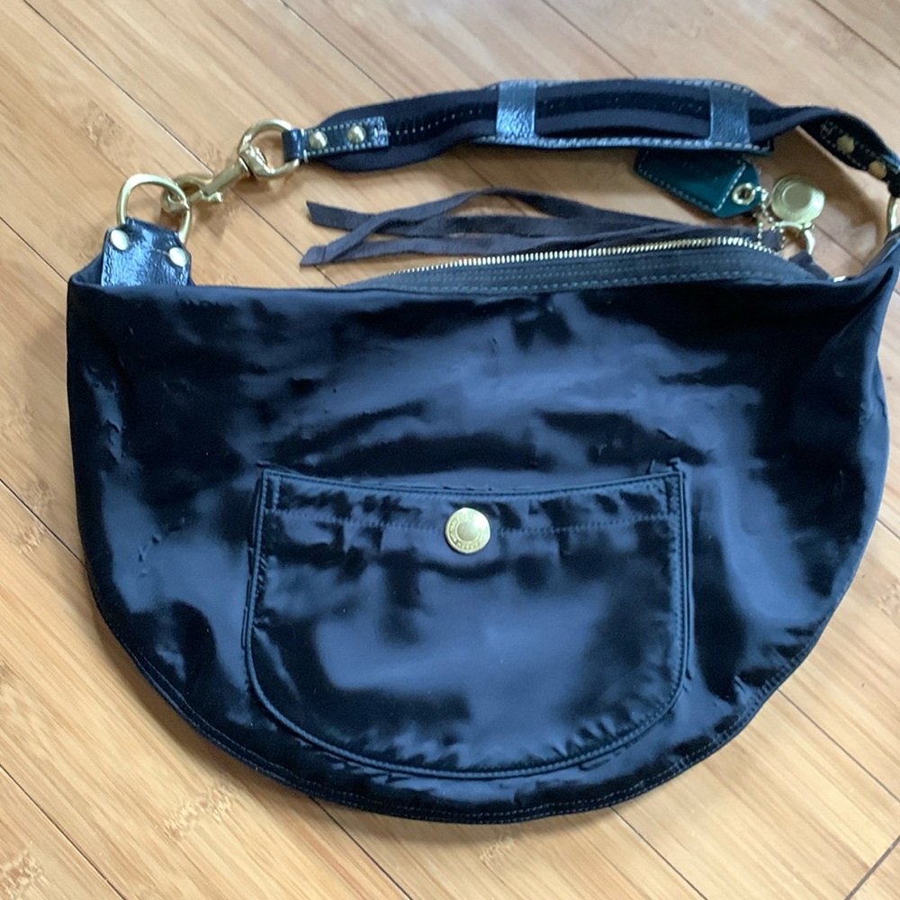 Coach authentic black satin HOBO shoulder bag